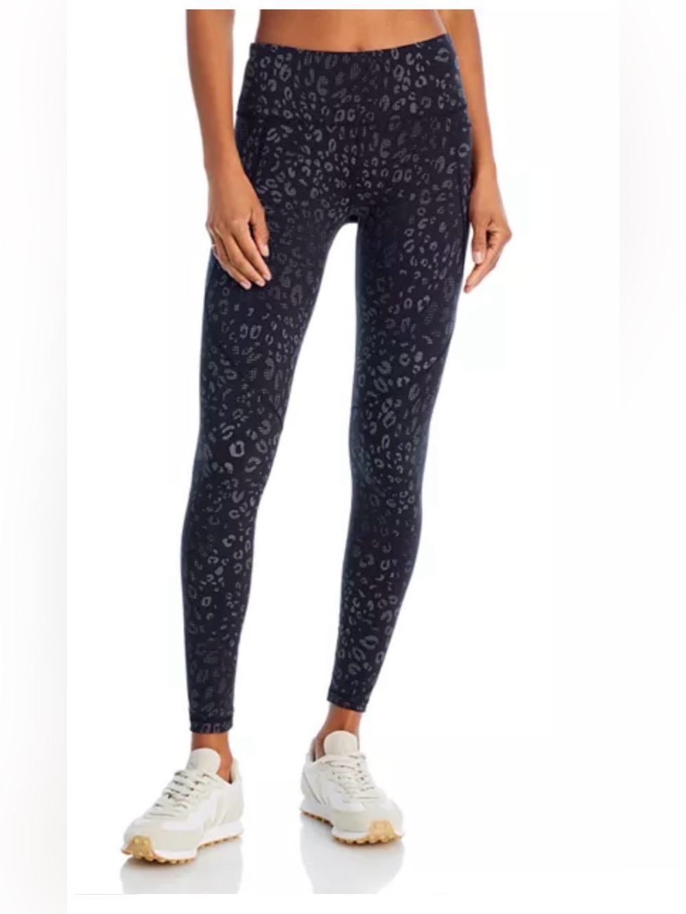 Sweaty Betty Power 7/8 Length Black Luxe Leopard Print Leggings Women’s Size 12